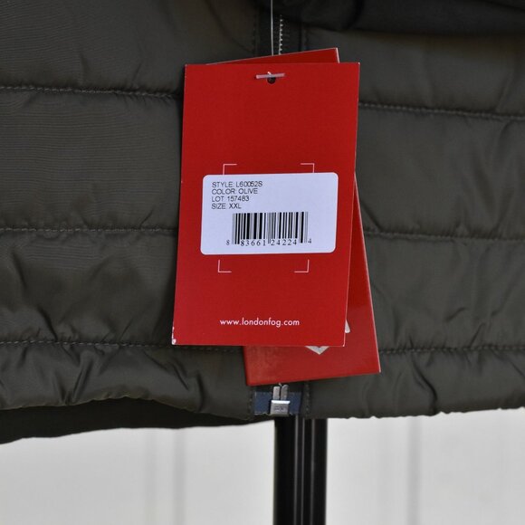 London Fog Ridgewood Mix Media Midweight Jacket Olive Size XXL NEW - Picture 10 of 11